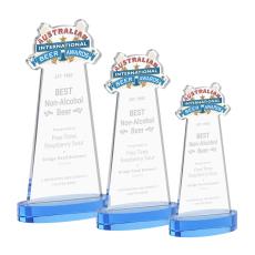 EdgeCraft Sky Blue (via Air) on Alberton Base Unique Crystal Award - Awards and Trophies