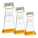 EdgeCraft Amber (via Air) on Hartford Base Unique Crystal Award