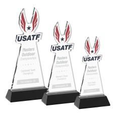 EdgeCraft Black (via Air) on Hartford Base Unique Crystal Award - Awards and Trophies