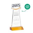 EdgeCraft Amber (via Air) on Mitered Base Unique Crystal Award