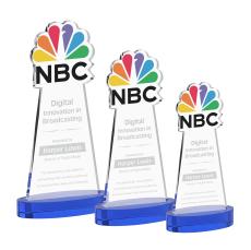 EdgeCraft Blue (via Ocean) on Alberton Base Unique Crystal Award - Awards and Trophies