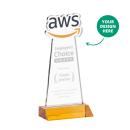 EdgeCraft Amber (via Ocean) on Mitered Base Unique Crystal Award