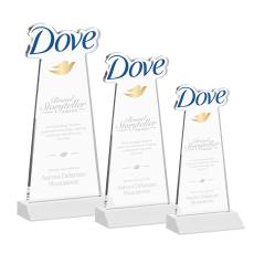 EdgeCraft White (via Ocean) on Mitered Base Unique Crystal Award - Awards and Trophies