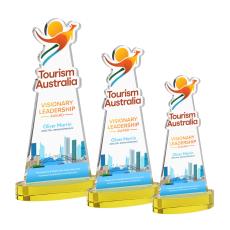 EdgeCraft Full Color Unique on Alberton Base-Gold (via Air) Crystal Award - Awards and Trophies