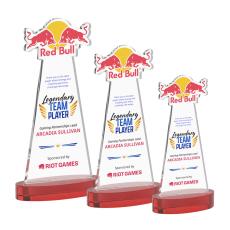 EdgeCraft Full Color Red (via Air) on Alberton Base Unique Crystal Award - Awards and Trophies