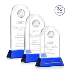 Blake Globe on Newhaven - Blue - Colored Crystal Awards