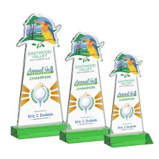 EdgeCraft Full Color on Mitered Base-Green (via Air) - Crystal Awards