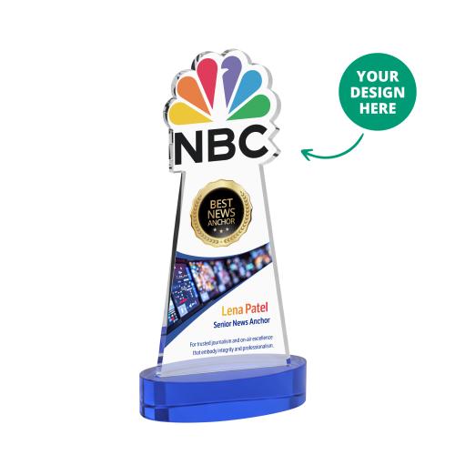 Awards and Trophies - Crystal Awards - EdgeCraft Full Color on Alberton Base-Blue (via Ocean)