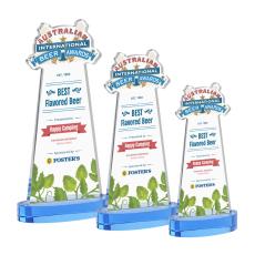 EdgeCraft Full Color Sky Blue (via Ocean) on Alberton Base Unique Crystal Award - Awards and Trophies