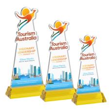 EdgeCraft Full Color Gold (via Ocean) on Hartford Base Unique Crystal Award - Awards and Trophies