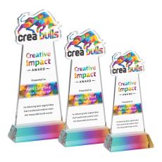 EdgeCraft Full Color Prismatic (via Ocean) on Hartford Base Unique Crystal Award - Awards and Trophies