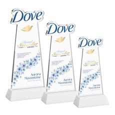 EdgeCraft Full Color Unique on Hartford Base-White (via Ocean) Crystal Award - Awards and Trophies
