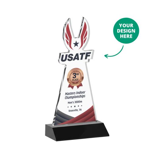 Awards and Trophies - Crystal Awards - EdgeCraft Full Color on Mitered Base-Black (via Ocean)