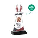 EdgeCraft Full Color Unique on Mitered Base-Black (via Ocean) Crystal Award