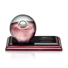 Jupiter Globe on Rosewood Base Glass Award - Art Glass Awards