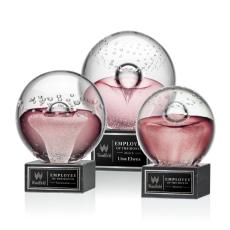 Employee Gifts - Jupiter Globe on Square Marble Glass Award