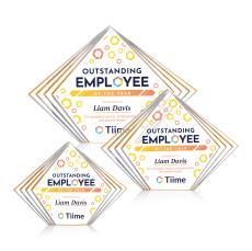 Crawford Full Color Gold Diamond Acrylic Award - Awards and Trophies