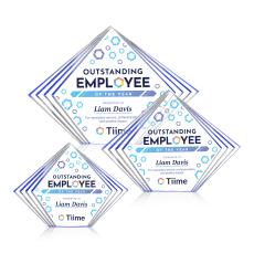 Crawford Full Color Blue Diamond Acrylic Award - Awards and Trophies