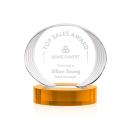 Sheraton Amber on Base Circle Crystal Award