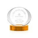 Sheraton Amber on Base Circle Crystal Award