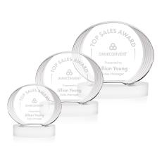 Sheraton White on Base Circle Crystal Award - Crystal Awards