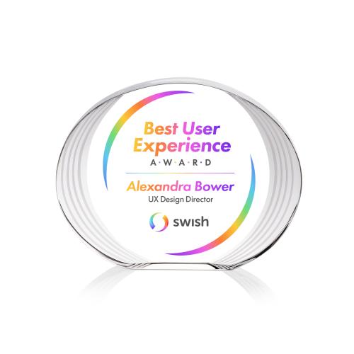 Awards and Trophies - Crystal Awards - Sheraton Full Color Circle Crystal Award