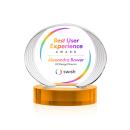 Sheraton Full Color Amber on Base Circle Crystal Award