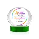 Sheraton Full Color Green on Base Circle Crystal Award