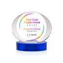 Sheraton Full Color Blue on Base Circle Crystal Award