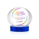 Sheraton Full Color Blue on Base Circle Crystal Award