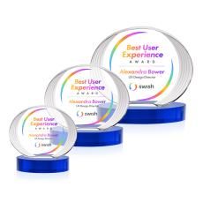 Sheraton Full Color Blue on Base Circle Crystal Award - Crystal Awards