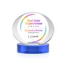 Sheraton Full Color Sky Blue on Base Circle Crystal Award