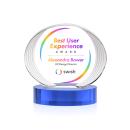 Sheraton Full Color Sky Blue on Base Circle Crystal Award