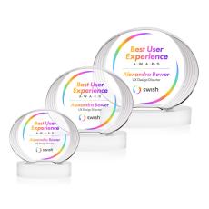 Sheraton Full Color White on Base Circle Crystal Award - Crystal Awards
