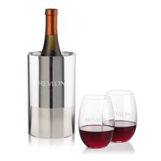 Catania Wine Cooler & Carlita Stemless Wine Set - Corporate Gifts