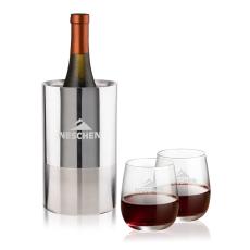 Catania Wine Cooler & Crestview Stemless Wine Set - Barware