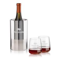 Catania Wine Cooler & Dunhill Stemless Wine Set - Barware
