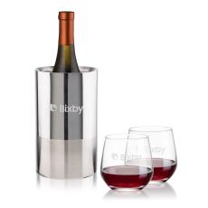Catania Wine Cooler & Garland Stemless Wine Set - Barware