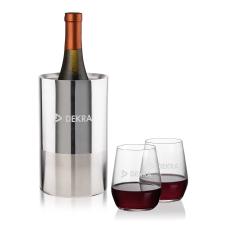 Catania Wine Cooler & Germain Stemless Wine Set - Corporate Gifts