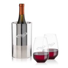 Catania Wine Cooler & Oldham Stemless Wine Set - Corporate Gifts