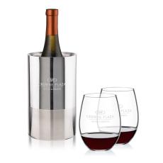 Catania Wine Cooler & RIEDEL Stemless Wine Set - Barware
