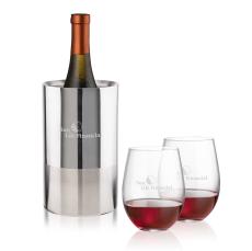 Catania Wine Cooler & Redmond Stemless Wine Set - Corporate Gifts