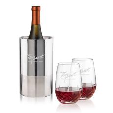 Catania Wine Cooler & Templeton Stemless Wine Set - Barware