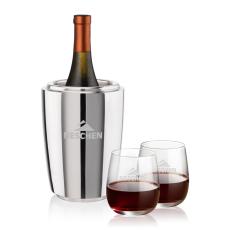 Pescara Wine Cooler & Crestview Stemless Wine Set - Barware