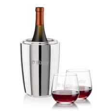 Pescara Wine Cooler & Garland Stemless Wine Set - Barware