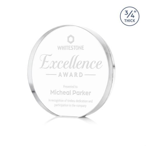 Awards and Trophies - Crystal Awards - Gainsborough Clear Circle Crystal Award