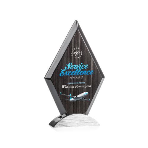 Awards and Trophies - Eco and Wood Awards - Atridge Slatewood Full Color Silver Diamond Wood Award