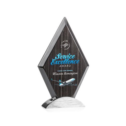 Awards and Trophies - Eco and Wood Awards - Atridge Slatewood Full Color Silver Diamond Wood Award
