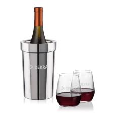 Milano Wine Cooler & Germain Stemless Wine Set - Barware