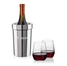 Milano Wine Cooler & Germain Stemless Wine Set - Corporate Gifts